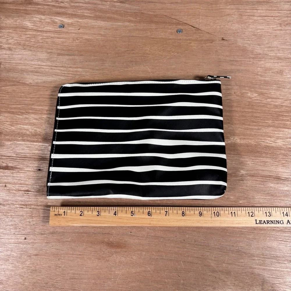 Scout Black White Striped Zipper Pouch Travel Cosmetic Bag Organizer Pockets